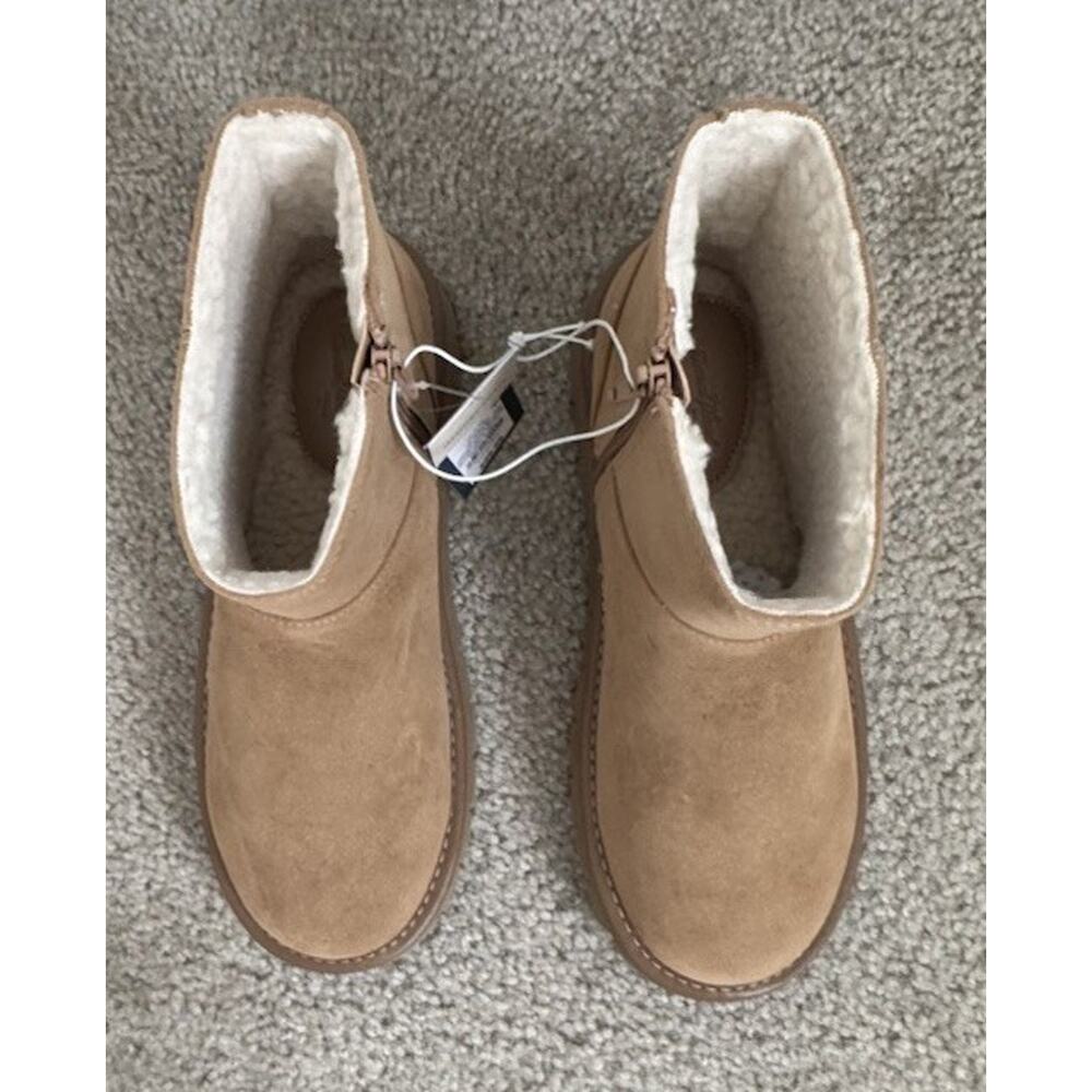 Universal Thread May Boots Womens 8 Tan Faux Suede Fur Lined Memory Foam NWT - Picture 4 of 12